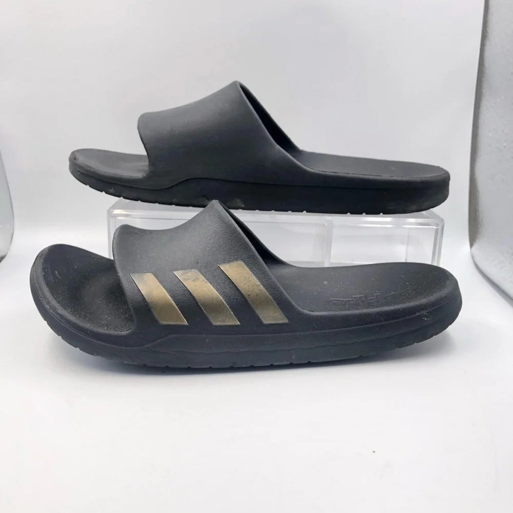 Adidas Black Rubber Recovery Sandals Men Sz 7, Women 9